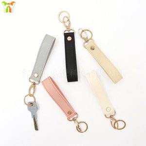 Minimalist Pu Leather Wristlet <b>Ring</b> <b>Bag</b> Charm Elegant <b>Key</b> Strap Long Keychain for Men Women - Product Image 2