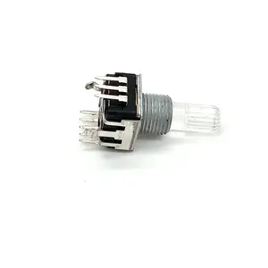 Venda quente 12mm Incremental 24 pulsos 24 Detents Ânodo Comum Encoder Rotativo com RGB LED switch