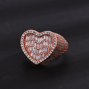 Nouvelle marque - Bague en acier inoxydable anti-allergie avec pierre précieuse en forme de cœur pour femmes - Luxe - Product Image 6