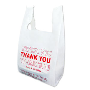 Sacs en plastique personnalisés en gros avec logo, réutilisables, portables, grande capacité de charge, type T-shirt, pour l'épicerie et l'emballage à emporter - Product Image 6