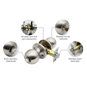 Bán buôn thép không gỉ Double Sided <span class=keywords><strong>key</strong></span> hình trụ Giá núm cửa xi lanh khóa cửa xử lý khóa - Product Image 3