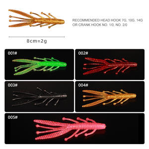 FISH KING - 30 Piezas/Bolsa, Señuelo de Gusano Suave de Plástico de 8 cm y 2 g, Camarón Flotante, Señuelo de Pesca para Lubina, Perca, Mosca, para Pesca de Lucioperca, Cebo Artificial - Product Image 6