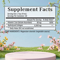 Comprimés de collagène ODM OEM 6000mg avec vitamine C, collagène hydrolysé, formule pour la peau, les cheveux, les ongles, antioxydant, soutien des os, des articulations et des muscles