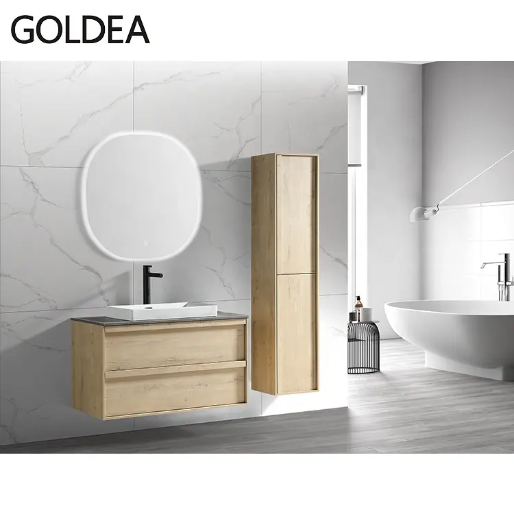 Bathroom 2021 New Design Modern Wall Mounted Bathroom Vanity Bath Cabinets 2 Drawer