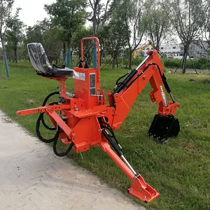 Tractor de granja con cargador frontal y retroexcavadora