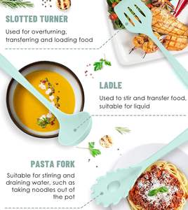 Wholesale Wholesale 12 Pcs Kitchen Cooking Utensil Set Holder Baking Gadget Nonstick <b>Silicone</b> <b>Spatula</b> Kitchenware With Wood - Product Image 2