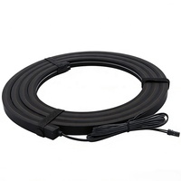 Bande LED néon flexible en silicone noir 13*13mm, 3000K CCT, 4 rouleaux de 2,4m chacun, éclairage LED encastré pour panneaux acoustiques en bois
