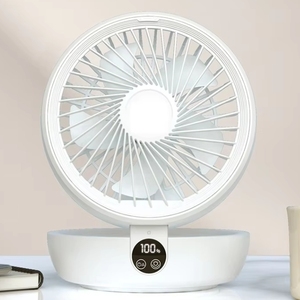 Wholesale Home Small Mini Chargeable Portable <b>Foldable</b> Rechargeable Desktop <b>Desk</b> Table Fan With Battery and Led Light - Product Image 1