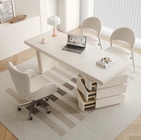 Bureau de direction ergonomique moderne en bois massif avec tiroir, bureau d'écriture de luxe pour la maison ou le bureau