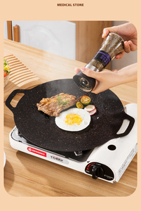 Padella Rotonda per Barbecue Coreano, Griglia da Campeggio per Esterni, Utensile da Cucina Antiaderente in Ghisa, Padella per BBQ, <span class=keywords><strong>Teglia</strong></span> in <span class=keywords><strong>Pietra</strong></span> Medicale - Product Image 4