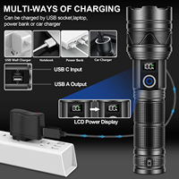 Lampe torche LED zoomable haute puissance, lumière super brillante, rechargeable par USB, corps en aluminium, étanche, pour le camping