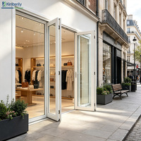 Porte pliante sur mesure en alliage d'aluminium robuste, moderne, insonorisée, avec verre trempé et quincaillerie de marque allemande, pour extérieur, centre commercial et chambre