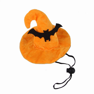 Ensemble de costumes d'Halloween pour animaux de compagnie Manga, taille unique, chapeau de chauve-souris, bavoir citrouille, accessoire pour chien et chat - Product Image 3