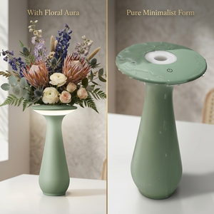 Lámpara de Mesa Inalámbrica con Base Floral, Decoración <span class=keywords><strong>para</strong></span> Oficina o Dormitorio, Regalo, Lámpara de Ambiente, IP54, Recargable, Interruptor Táctil, Regulable - Product Image 5