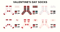 Chaussettes de couple rouges amusantes à motif rose, design spécial 2026, vente en gros, fabricant sur mesure