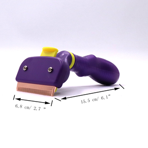 Nuovo prodotto One Button Self Clean Cat spargimento spazzola pettine <span class=keywords><strong>Pet</strong></span> Deshedding toelettatura strumento per cani - Product Image 2