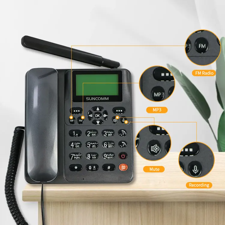 Pasokan Langsung dari Pabrik Antena Karet Panggilan Perekam Telepon Layar Kisi Bisu Telepon Rumah Tanpa Kabel Gsm Telepon Nirkabel