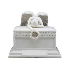 Polyresin blanco llorando Ángel urna estatuilla estatua escultura - Product Image 3