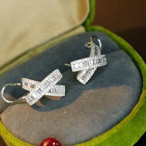 Pendientes de Oro Real de 18K y Diamantes Naturales en Forma de X, Joyería Elegante y Bonita de Xinfly para Damas - Product Image 3