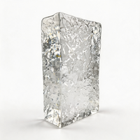Brique murale décorative en verre massif, style industriel moderne, texture effet glace craquelée, durable et écologique, pour cloisons d'hôtels et de maisons