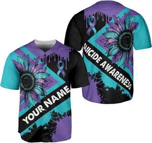 Maillot de baseball de prévention du suicide par compression, chemise de baseball de soutien à la santé mentale pour hommes et femmes - Product Image 2