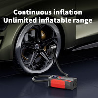 Démarreur de voiture portable 4 en 1 12V et compresseur d'air multifonction, booster de batterie au lithium, gonfleur de pneus