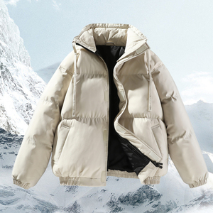 Veste en molleton pour homme personnalisée avec logo ODM, décontractée, coupe-vent, à fermeture éclair, à capuche, longue, couleur unie, en spandex/fibre de bambou - Product Image 5