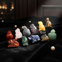 Vente en gros de sculptures d'animaux en pierres précieuses polies de 1 pouce, pierres de guérison en améthyste et quartz rose, tortue en cristal, décoration d'intérieur, cadeau