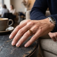 Bague en tungstène plaqué or rose 8 mm avec incrustation de cordes de guitare en bois de fût de whisky, pour hommes et femmes, bague de mariage, bague de fiançailles
