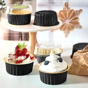 GDMEI Aluminum Foil Muffin Cupcake Ramekin Cups Disposable Muffin Liners Mini Foil Baking Cups Aluminum Cupcake Pans With Lids