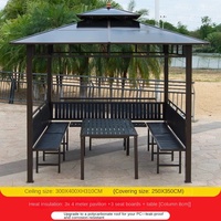 Pergola multifonctionnelle en aluminium avec auvent, mobilier de patio, toit métallique étanche, gazebos de jardin en aluminium pour l'extérieur – Offre Spéciale