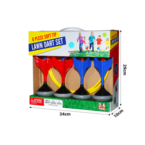 Jeu de fléchettes de jardin pour enfants, jeu de lancer d'anneaux en plein air pour la famille, jeu de fléchettes de jardin sécurisé avec 4 fléchettes et 2 anneaux - Product Image 5