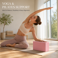 Blocs de yoga en mousse EVA bicolores à haute résilience, anti-déformation, pour le soutien des étirements en salle de sport et le yoga