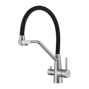 Jboyun 304 Stainless Steel Kitchen Faucet Single Handle Ceramic Valve 360 Degree Rotate Modern Deck Mounted - Product Image 5
