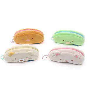 Odm Großhandel Custom Cute Gefüllte Plüschtiere Plüsch tier Biologische Ecke Plüsch Make-up Tasche Gelbe Katze Pinguin Bär Plüsch tier