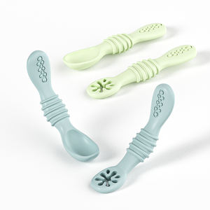 Cucharas de Silicona de Doble Etapa, Libres de BPA, <span class=keywords><strong>para</strong></span> Bebés, Práctica de Alimentación, Primeros Alimentos, Suaves, <span class=keywords><strong>para</strong></span> la Transición Alimentaria - Product Image 4