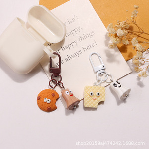 Nouveau Porte-clés Créatif en Acrylique Thème Alimentaire, Pendentif Cookie, Accessoires Mignons de Dessin Animé Mini Monstre, Décoration pour Étui d'Écouteurs Q1400 - Product Image 4