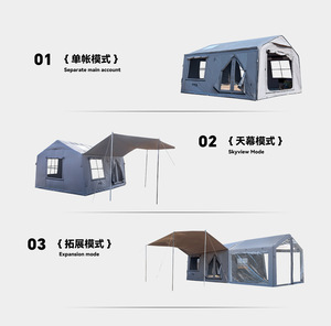 Tente de camping gonflable modulaire HOUMU, installation rapide en 5 minutes, 14 m², fenêtre de toit, coton TC, toutes saisons, glamping familial, PVC, <span class=keywords><strong>2</strong></span> personnes, complète - Product Image 5