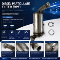 Filtro de Partículas Diesel DPF para Mercedes-Benz Classe C W204 S204 C200 CDI C220 2.2L