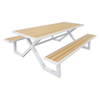 Ensemble de table à manger personnalisée en usine pour bébé, chaise pour activités de plein air, table à déjeuner au repos, banc en bois avec pied mental durable