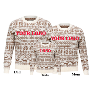Tenues anti-rétrécissement personnalisées pour <span class=keywords><strong>maman</strong></span> et moi Vêtements de famille assortis Chandail de Noël pour la famille - Product Image 1