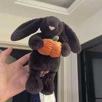 Jellcatt UK - Peluche de Conejito Bashful Gris Oscuro con Calabaza, Muñeco de Conejo de Peluche Suave con Orejas Caídas