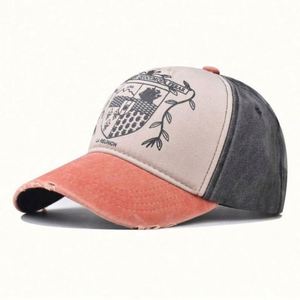 China Supplier Wholesale Custom Eco-Friendly Rubber Cartoon Two Tone Worn-out Outdoor Street Style Puff Printed Baseball Cap - Product Image 4