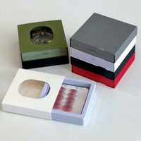 Boîte à bijoux haut de gamme avec logo personnalisé en relief, design carré évidé, finition mate, doublure en éponge, pour bagues, crèmes pour les yeux