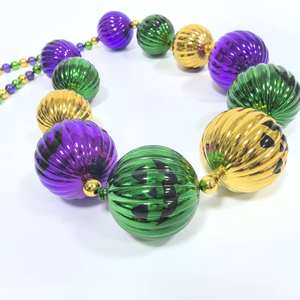 Collier de <span class=keywords><strong>carnaval</strong></span> de 44 pouces |   Perles géantes en plastique durable, idéales pour les carnavals, Halloween, les festivals et la décoration de défilés - Product Image 2