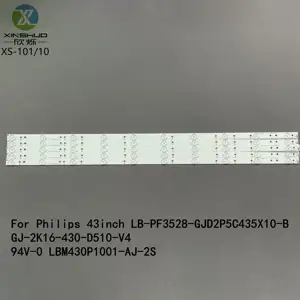 מקורי 43 אינץ LB-PF3528-GJD2P5C435 LED בר עבור פיליפ טלוויזיה GJ2K16-430-D510 V4 43PFF5752/T3 10LED 3V רס LED תאורה אחורית תיקון