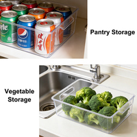 Ensemble de 3 bacs organisateurs de réfrigérateur en plastique sans BPA pour fruits et légumes, tiroirs empilables transparents