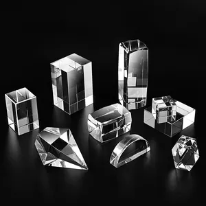 JY Hot Selling K9 Crystal 3D Laser Engrave Different Shape Square Composition Tiny Glass Blocks Blank Cube