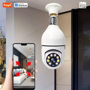 Caméra de sécurité WiFi E27 4MP CMOS Tuya Smart Home 2.4G avec vision nocturne, audio bidirectionnel et détection de mouvement mobile - Product Image 6