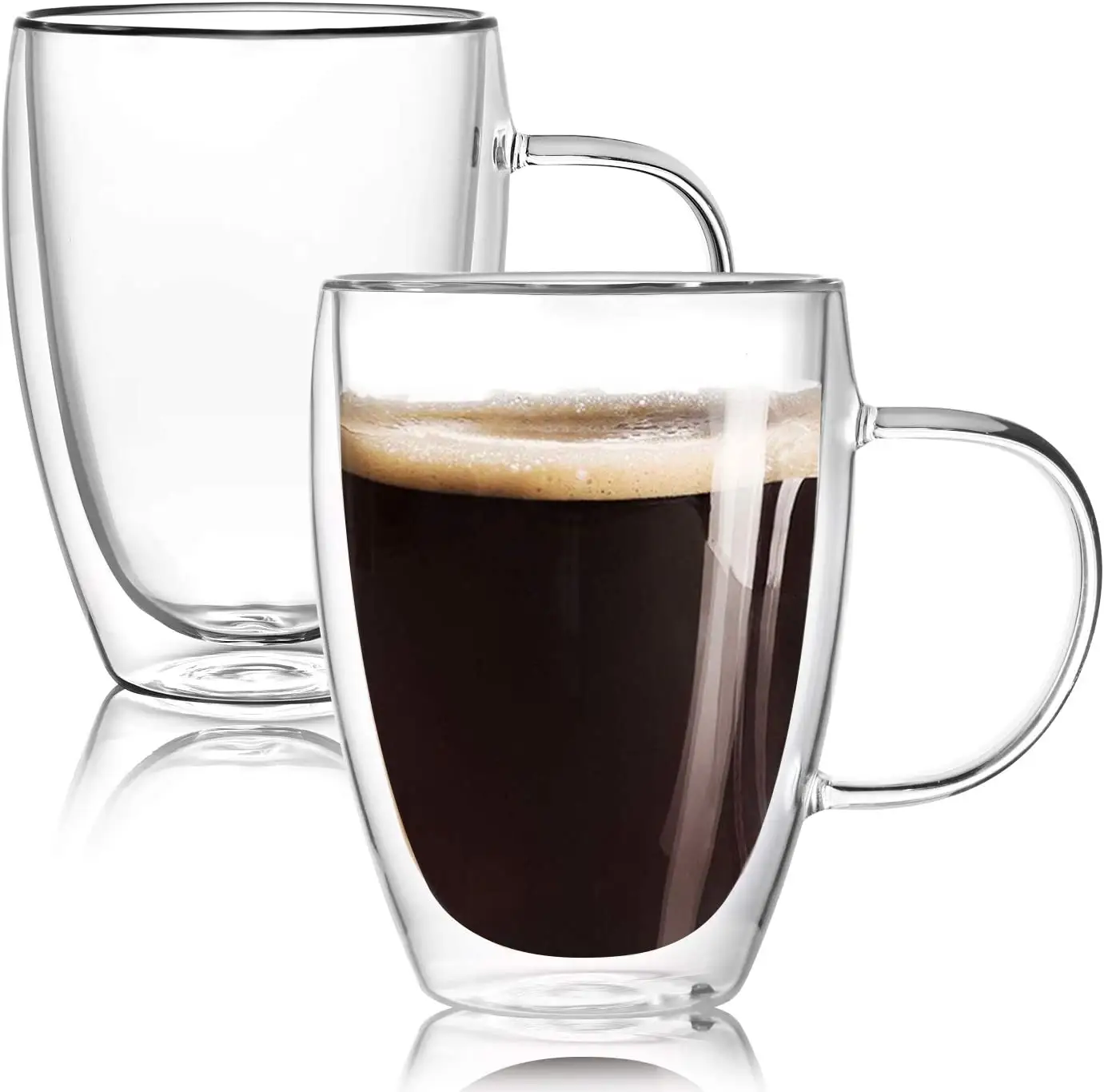 China factory clear transparent glass mug with handle espresso coffee single wall glass water cup for coffee and tea